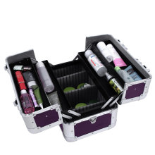 New Pink Aluminum Metal Nail Beauty Case Beauty Cases Vanity Cases Multi-Case Beauty Case Box with Floors